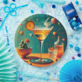 Assiettes En Carton Atomic Futuristic Cosmic Storm Martini (Fête)