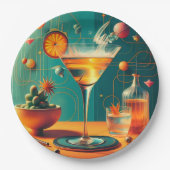 Assiettes En Carton Atomic Futuristic Cosmic Storm Martini (Devant)
