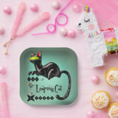 Assiettes En Carton Atomique Futuriste Le Leaping Cat Lounge (Fête)