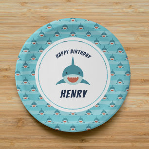 Assiettes En Carton Attaque de requin Fête d'anniversaire personnali