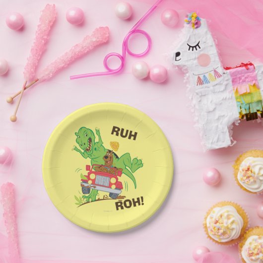 Assiettes En Carton Attaque Scooby Doo T-Rex (Fête)