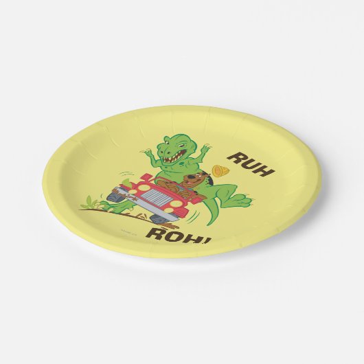 Assiettes En Carton Attaque Scooby Doo T-Rex (Angle)