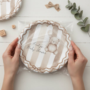 Assiettes En Carton Attendez à peine Fête de Naissance Ourson Neutre