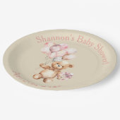Assiettes En Carton Attendre - Ours En Teddy Avec Ballons (Angle)