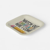 Assiettes En Carton Attention à la maternelle ici je reviens à l'école (Angulaire)