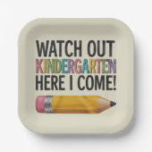 Assiettes En Carton Attention à la maternelle ici je reviens à l'école (Recto)