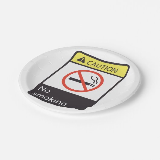 Assiettes En Carton Attention : Signal anti-tabac (Angle)