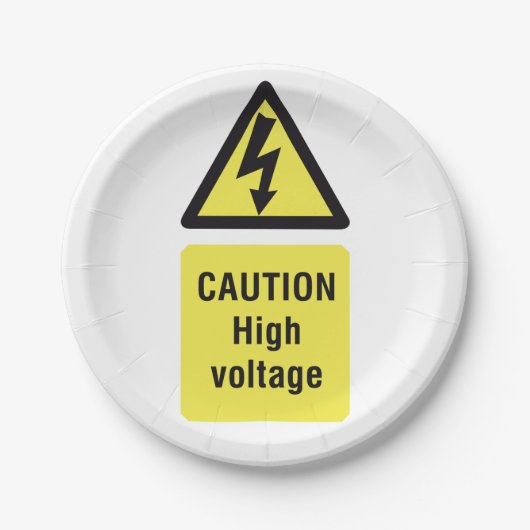 Assiettes En Carton Attention Tension élevée (Devant)