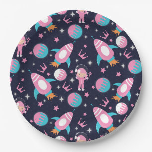 Assiettes En Carton Atterrissage de la princesse sur la Lune