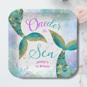Assiettes En Carton Au Bord De La Mer ! Mermaid Purple Turquoise 1er a