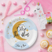 Assiettes En Carton Au-dessus de la lune imaginaire anniversaire de en (Fête)