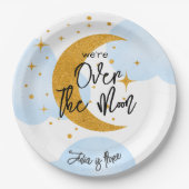 Assiettes En Carton Au-dessus de la lune imaginaire anniversaire de en (Devant)