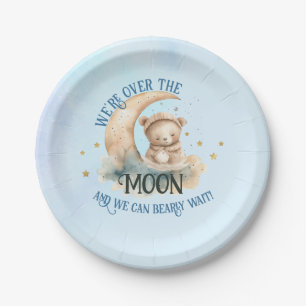 Assiettes En Carton Au-Dessus De La Lune Teddy Bear Bébé Garçon Douche