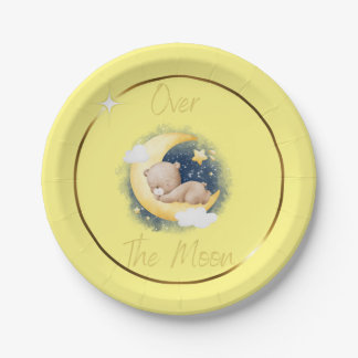 Assiettes En Carton Au-dessus des plaques de papier Baby shower de lun
