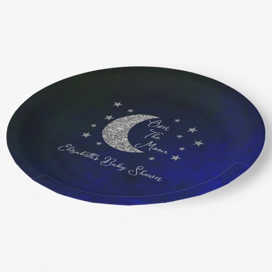 Assiettes En Carton Au-Dessus Du Baby shower Lune (Angle)