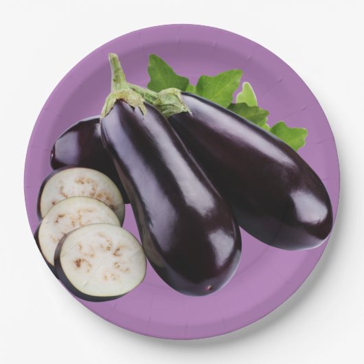 Assiettes En Carton aubergines (Devant)