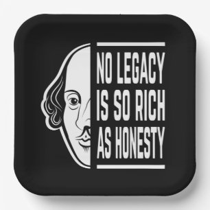 Assiettes En Carton Aucun Héritage N'Est Si Riche Shakespeare Citer Th
