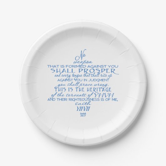 Assiettes En Carton Aucune étoile de David d'arme (Devant)