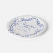 Assiettes En Carton AURELIA Chinoiserie Something Blue Baby Shower Mar (Angle)