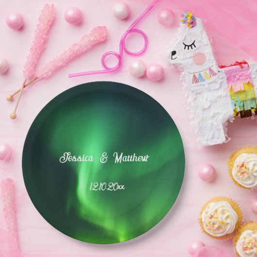 Assiettes En Carton Aurora Borealis Northern Lights Mariages (Fête)