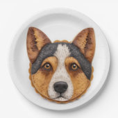 Assiettes En Carton Australian Cattle Dog 3D inspiré (Devant)