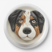 Assiettes En Carton Australian Shepherd Dog 3D inspiré (Devant)