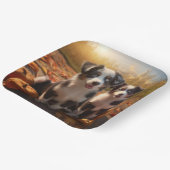 Assiettes En Carton Australian Shepherd Puppy Citrouille de plaisir d' (Angulaire)