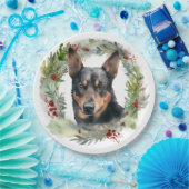Assiettes En Carton Australie Kelpie Noël Wreath Festive Pup (Fête)