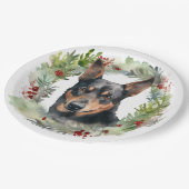 Assiettes En Carton Australie Kelpie Noël Wreath Festive Pup (Angle)