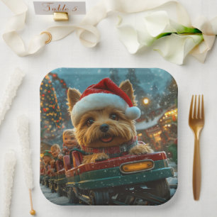 Assiettes En Carton Australie Terrier Dog Roller Dessous de verre Noël