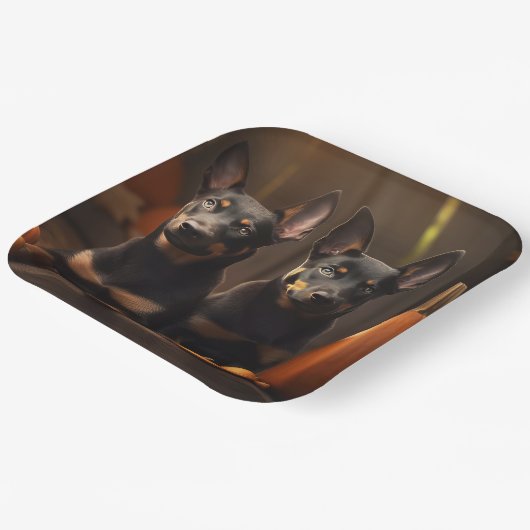 Assiettes En Carton Australien Kelpie Puppy Citrouille de plaisir d'au (Angulaire)