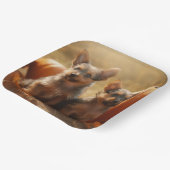 Assiettes En Carton Australien Terrier Chiot Automne Citrouille de pla (Angulaire)