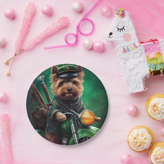 Assiettes En Carton Australien Terrier conduite vélo St. Patrick's Day (Fête)