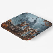 Assiettes En Carton Australien Terrier Halloween nuit chien délice (Angulaire)