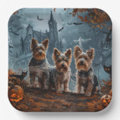 Assiettes En Carton Australien Terrier Halloween nuit chien délice (Recto)