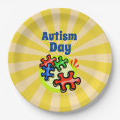 Assiettes En Carton Autisme école/événements Plaques papier 9" (Devant)