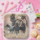 Assiettes En Carton Autocollant À poils durs Pointer allemand (Fête)