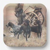 Assiettes En Carton Autocollant À poils durs Pointer allemand (Recto)