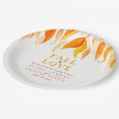 Assiettes En Carton automne amoureux automne orange feuille mariage (Angle)