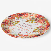 Assiettes En Carton Automne Aquarelle Florale N'importe quel âge Anniv (Angle)