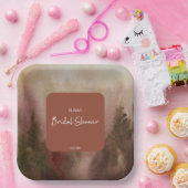 Assiettes En Carton Automne Aquarelle Forêt Terracota Fête des mariées (Fête)