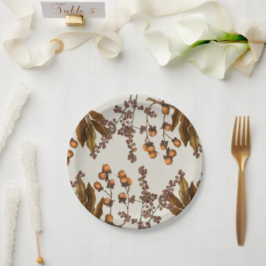 Assiettes En Carton Automne Automne Aquarelle Feuilles de feuillage (Mariage)