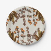 Assiettes En Carton Automne Automne Aquarelle Feuilles de feuillage (Devant)