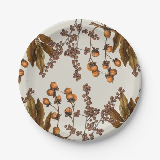 Assiettes En Carton Automne Automne Aquarelle Feuilles de feuillage (Devant)