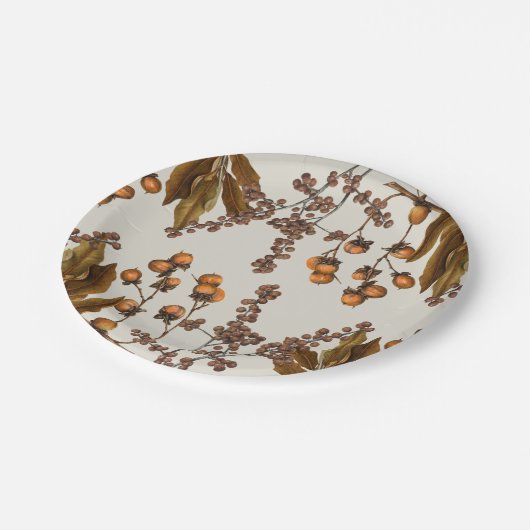 Assiettes En Carton Automne Automne Aquarelle Feuilles de feuillage (Angle)