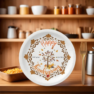 Assiettes En Carton Automne Automne Arbre Mandala Folithe Thanksgiving