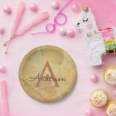 Assiettes En Carton Automne - Automne Famille Monogrammes Feuilles (Fête)