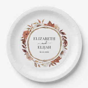 Assiettes En Carton Automne Automne Floral Terracotta Mariage