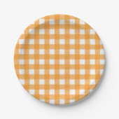 Assiettes En Carton Automne Automne Orange Plaid Motif (Devant)