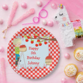 Assiettes En Carton Automne Automne Pomme cueillir Blonde Garçon Anniv (Fête)